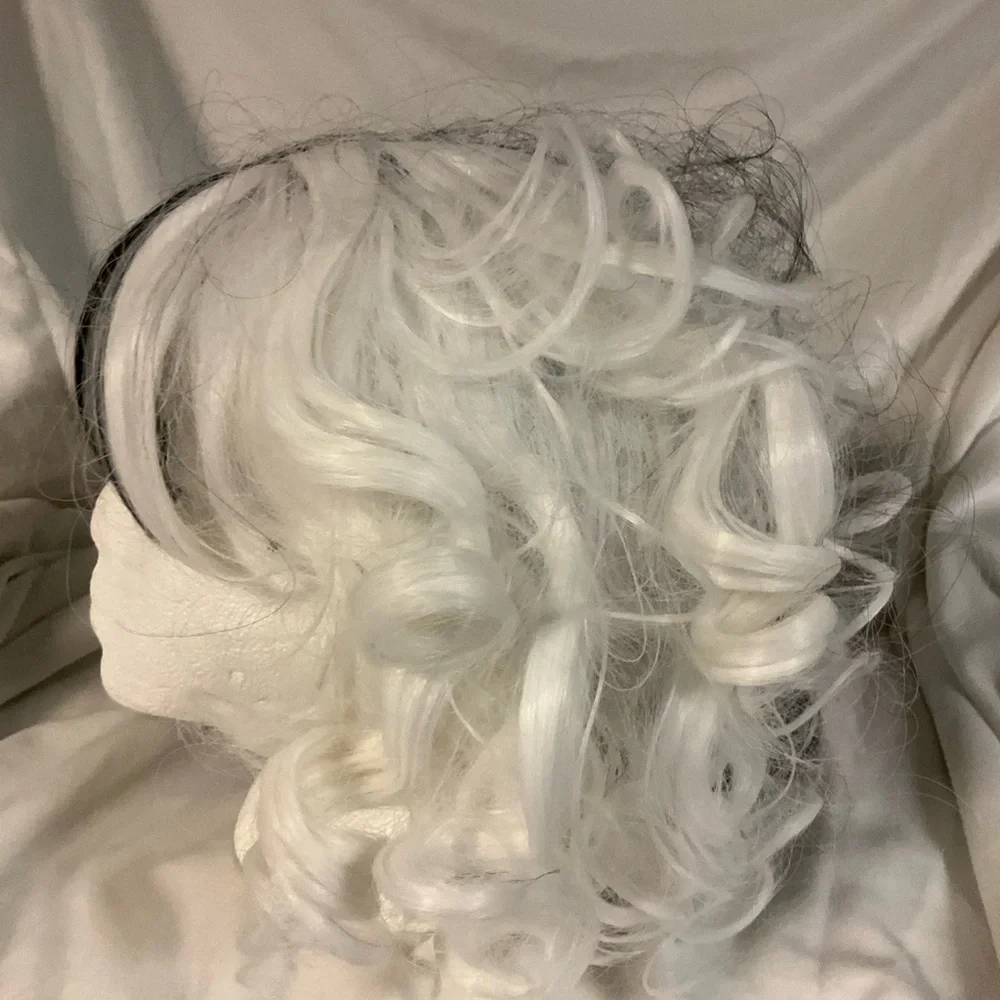 Cosplay Wig Halloween Black And White Cruelella Style Adult With Adjustment Tabs